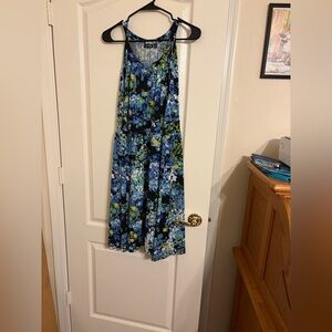 Floral Blue multi colored dress